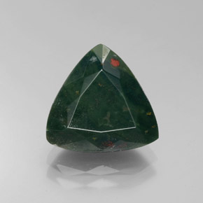 4.49克拉天然绿色血石，三角形，11.8×11.5毫米，不透明