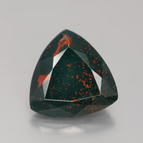 4.76克拉天然绿色血石，三角形，11.9×11.8毫米，不透明