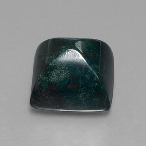 11.03克拉天然绿色血石，方形，12.3×12毫米，不透明