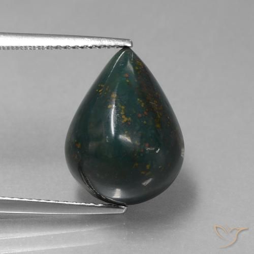 8.97ct 天然 森林绿 鸡血石, 梨形, 不透明
