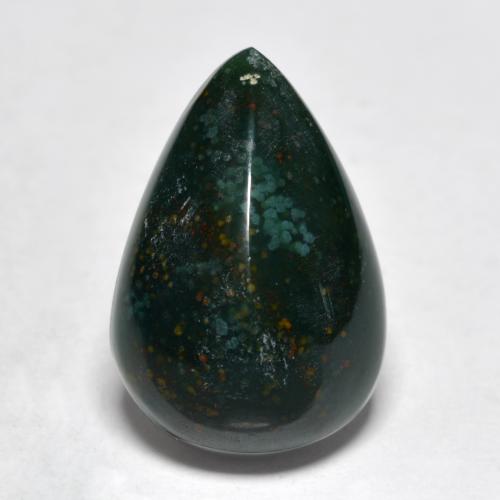 9.02克拉天然绿色血石，梨形，16.9×11.5毫米，不透明