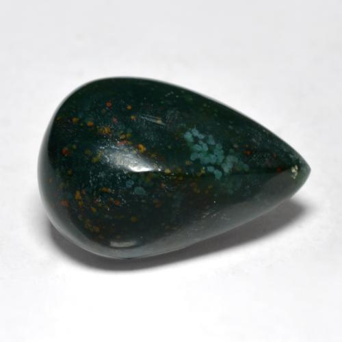 9.02克拉天然绿色血石，梨形，16.9×11.5毫米，不透明