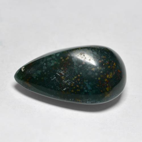 9.02克拉天然绿色血石，梨形，16.9×11.5毫米，不透明