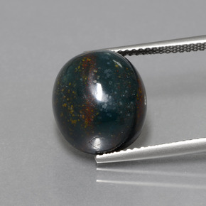 10.68克拉天然绿色血石，椭圆形切割，12.8×11.6毫米，不透明
