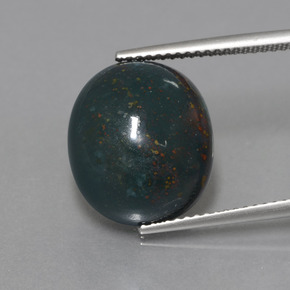 11.31克拉天然绿色血石，椭圆形切割，14.7×12.7毫米，不透明