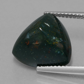7.65克拉天然绿色血石，三角形，12.8×12.8毫米，不透明