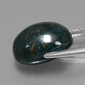 9.10克拉天然绿色血石，椭圆形切割，13.7×10.7毫米，不透明