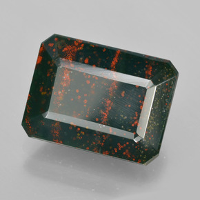 9.25克拉天然鸡血石，祖母绿式切割，不透明