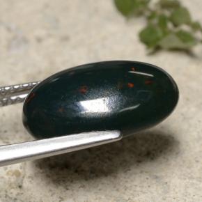 5.49克拉天然绿色血石，椭圆形切割，14.6×9.4毫米，不透明