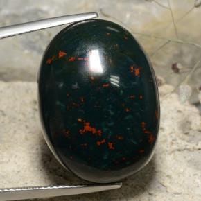 35.01克拉天然鸡血石，椭圆形切割，不透明