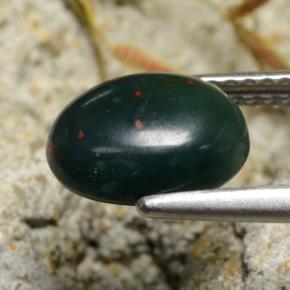 1.80克拉天然绿色血石，椭圆形切割，9.3×7毫米，不透明