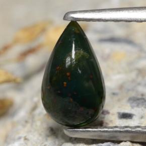 0.83克拉天然绿色血石，梨形，8.3×5毫米，不透明