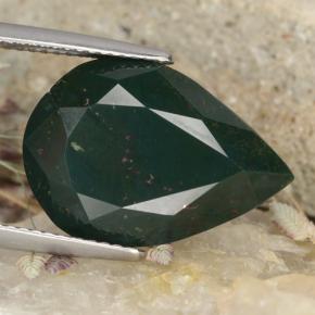 10.25克拉天然绿色血石，梨形，18.8×13.1毫米，不透明