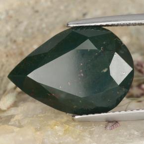 10.25克拉天然绿色血石，梨形，18.8×13.1毫米，不透明