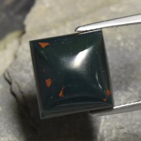 12.04克拉天然绿色血石，方形，12.7×12.1毫米，不透明