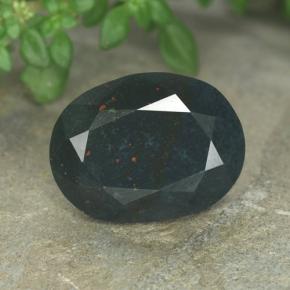 4.56克拉天然绿色血石，椭圆形切割，12×9.2毫米，不透明