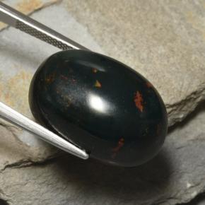 25.89克拉天然绿色血石，椭圆形切割，21.4×13.9毫米，不透明