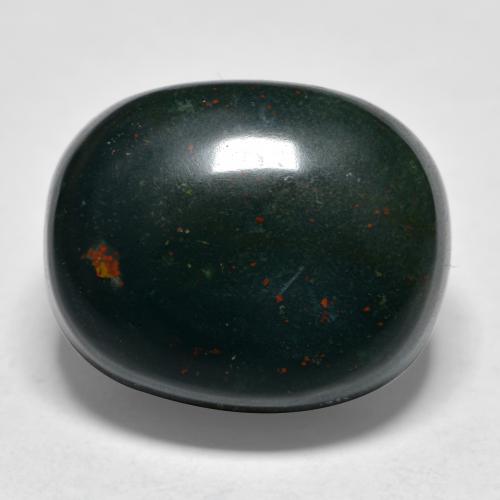 22.33克拉天然绿色血石，椭圆形切割，18.4×14.8毫米，不透明