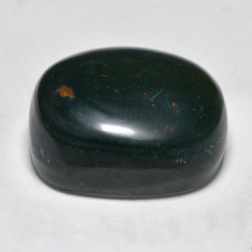 22.33克拉天然绿色血石，椭圆形切割，18.4×14.8毫米，不透明