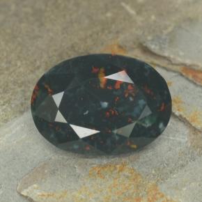 6.55克拉天然鸡血石，椭圆形切割，不透明