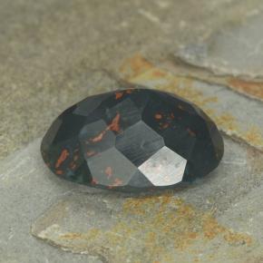 6.55克拉天然鸡血石，椭圆形切割，不透明