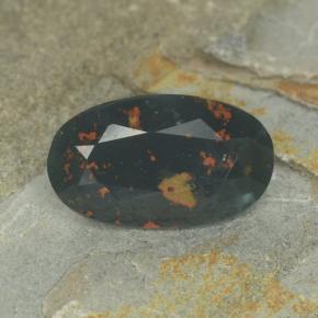 3.97克拉天然绿色血石，椭圆形切割，13.7×8.1毫米，不透明