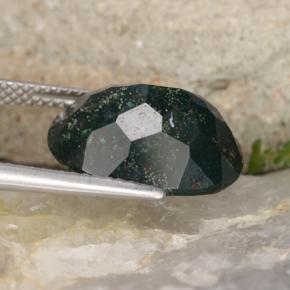 7.10克拉天然绿色血石，椭圆形切割，14.8×11.3毫米，不透明