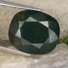 11.29克拉天然绿色血石，椭圆形切割，16×13.8毫米，不透明