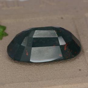 11.46克拉天然绿色血石，椭圆形切割，19.8×10.8毫米，不透明