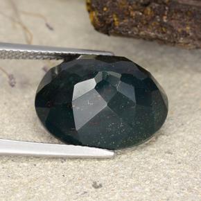 9.75克拉天然鸡血石，椭圆形切割，不透明