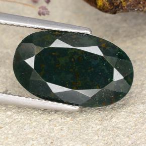 7.73克拉天然绿色血石，椭圆形切割，16.4×9.8毫米，不透明