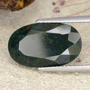 7.73克拉天然绿色血石，椭圆形切割，16.4×9.8毫米，不透明