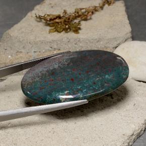 44.98克拉天然鸡血石，椭圆形切割，不透明