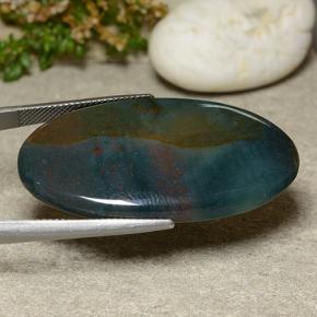 42.75克拉天然鸡血石，椭圆形切割，不透明