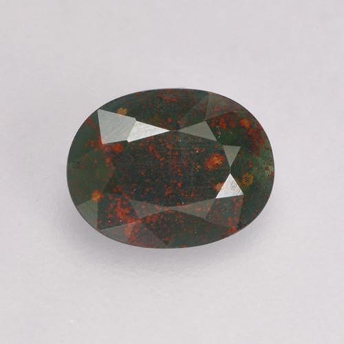 0.31克拉天然绿色血石，椭圆形切割，5.9×4.5毫米，不透明