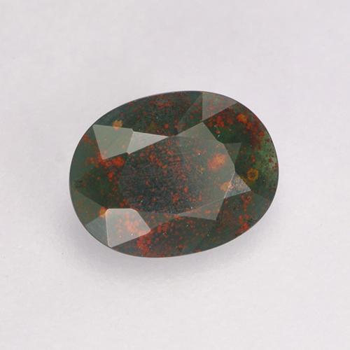 0.31克拉天然绿色血石，椭圆形切割，5.9×4.5毫米，不透明