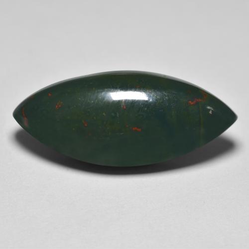 12.74克拉天然绿色血石，马眼形，24.6×10.3毫米，不透明