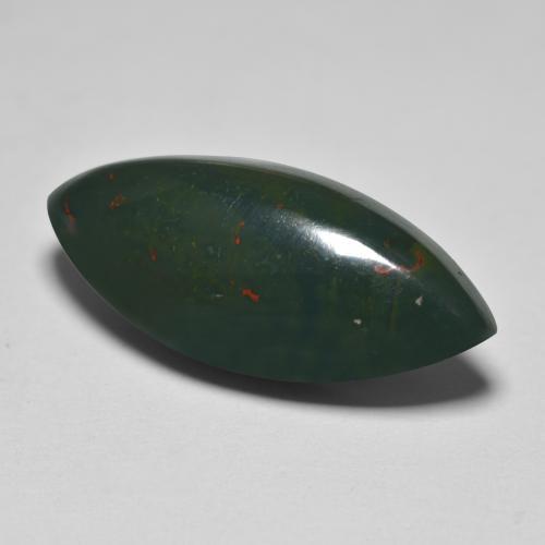 12.74克拉天然绿色血石，马眼形，24.6×10.3毫米，不透明