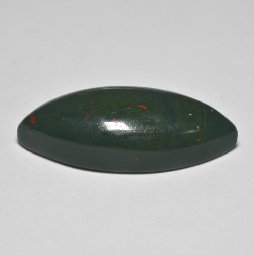 12.74克拉天然绿色血石，马眼形，24.6×10.3毫米，不透明