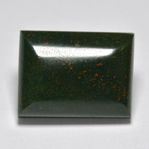 11.99克拉天然绿色血石，长方形切工，15.5×11.7毫米，不透明