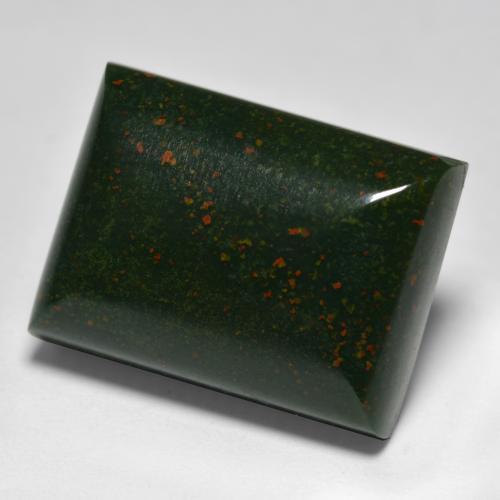 11.99克拉天然绿色血石，长方形切工，15.5×11.7毫米，不透明