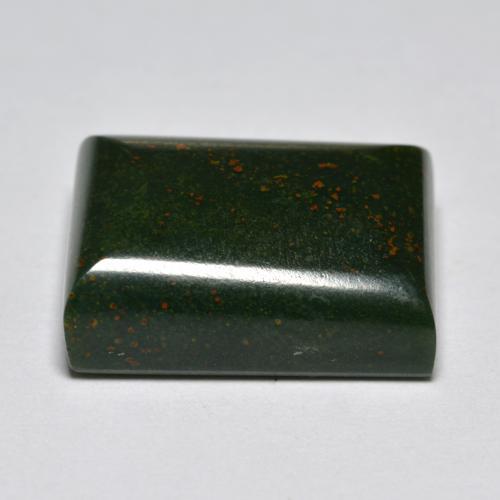 11.99克拉天然绿色血石，长方形切工，15.5×11.7毫米，不透明