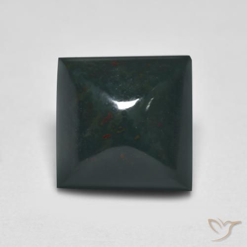 6.05ct 天然 暗绿色 鸡血石, 正方形, 不透明