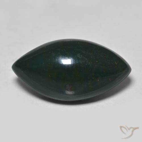 9.67ct 天然 森林绿 鸡血石, 榄尖形, 不透明