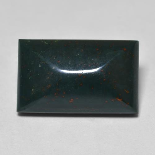 9.16克拉天然绿色血石，长方形切工，16.4×10.1毫米，不透明