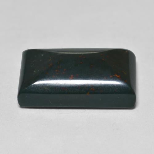 9.16克拉天然绿色血石，长方形切工，16.4×10.1毫米，不透明