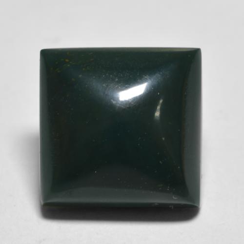 4.41克拉天然绿色血石，方形，9.8×9.7毫米，不透明