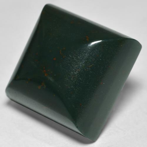 19.49克拉天然绿色血石，方形，15×15毫米，不透明