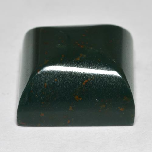 19.49克拉天然绿色血石，方形，15×15毫米，不透明