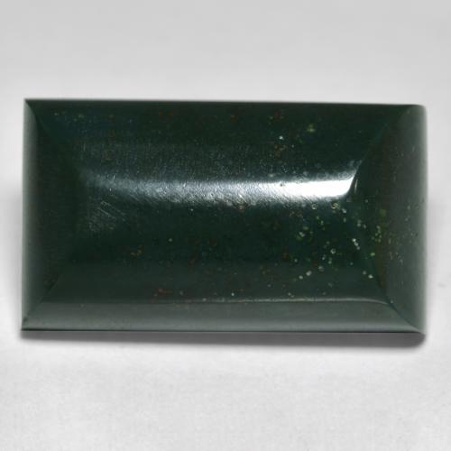 14.66克拉天然绿色血石，长方形切工，19.2×11.1毫米，不透明